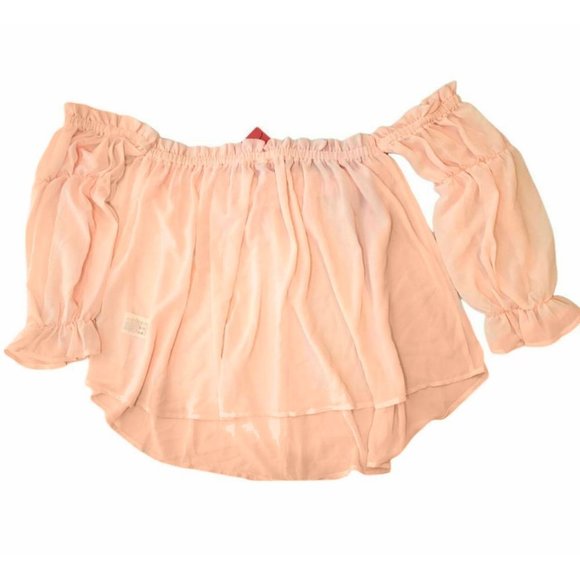 NWT Nem Fashion - Off the Shoulder Blouse, Peach Color - Size M - Picture 3 of 3